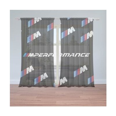 Sablio Záclony MPERFORMANCE černý vzor: 2ks 150x250cm – Hledejceny.cz