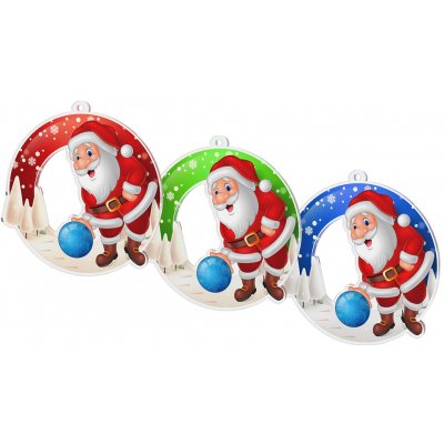 Bauer Decor Akrylátová vánoční ozdoba kulatá Santa Claus bowling Zelená – Hledejceny.cz