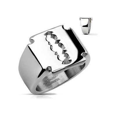 Šperky4U Mohutný pánský ocelový prsten žiletka OPR1668