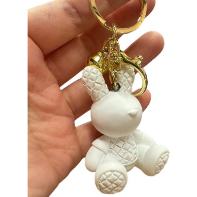 Přívěsek na klíče Zajíc 6 cm Bílý – Zboží Mobilmania