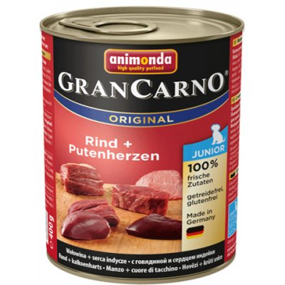 Animonda Gran Carno Junior hovězí & krůtí srdce 12 x 400 g