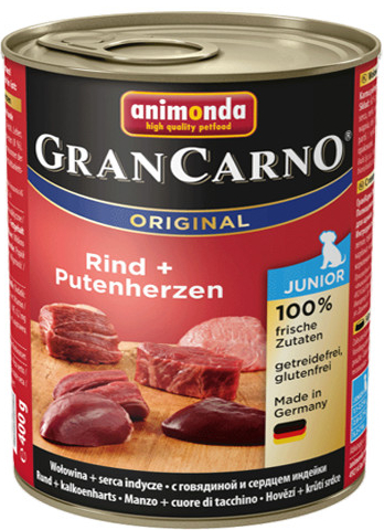 Animonda Gran Carno Junior hovězí & krůtí srdce 12 x 400 g