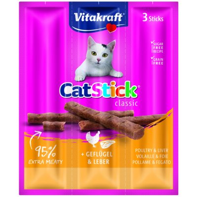 Vitakraft Vitakraft Cat pochoutka Stick Clasic Poultry/Liver 3ks – Zboží Mobilmania