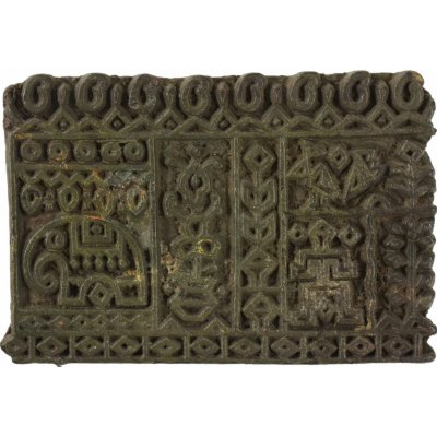 Sanu Babu Antik dřevěná raznice na tisk přehozů s indickým motivem 14 x 7 x 10 cm – Zboží Živě