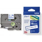 Brother TZE-243, modrý tisk/bílý podklad, laminovaná, 8m, 18mm – Sleviste.cz