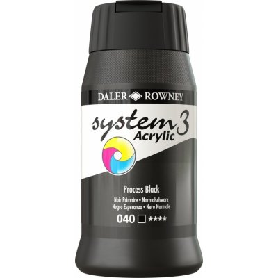 Daler Rowney System3 akrylová barva process black 500 ml 1 ks – Zboží Dáma