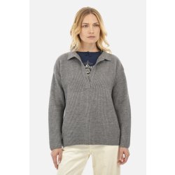 La martina WOMAN SWEATER POLO ALPACA BLEN šedá