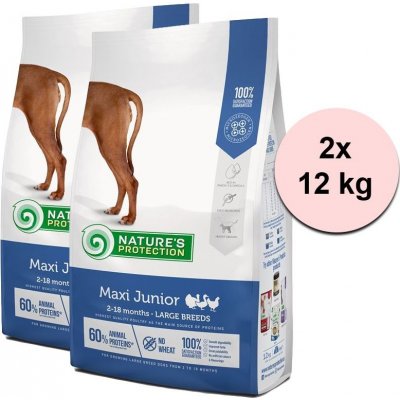 Natures Protection dog junior maxi poultry 2 x 12 kg – Zboží Mobilmania