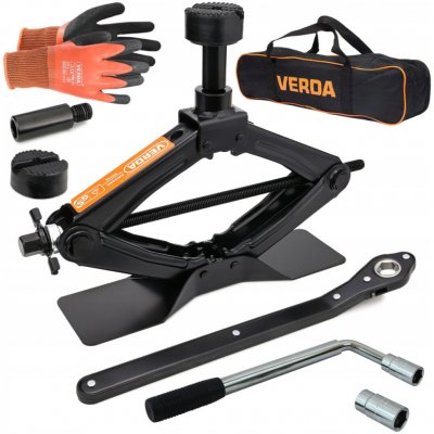 VERDA Trapézový zvedák pro zvedání vozidel 2 t s obalem a teleskopickým klíčem na kola SN4570 – Sleviste.cz