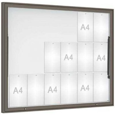 PROCITY Venkovní vitrína Classique, 18 x A4, sklo, šedá PRO | Zboží Auto