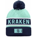 Fanatics pánská Zimní čepice Seattle Kraken Authentic Pro Game & Train Cuffed Pom Knit Traditional Navy-Icy Blue – Hledejceny.cz