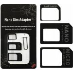 Adaptér SIM 3v1 (SIM, Micro SIM, Nano SIM) - NOOSY, barva černá – Zboží Mobilmania