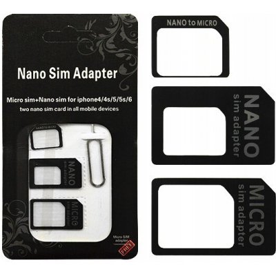 Adaptér SIM 3v1 (SIM, Micro SIM, Nano SIM) - NOOSY, barva černá – Zboží Mobilmania
