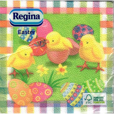 Regina papírové ubrousky 1V 33x33cm 20ks Velikonoční zelené s kuřátky a vajíčky – Zbozi.Blesk.cz