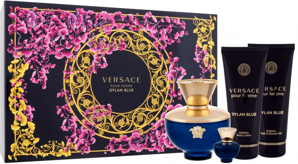 Versace Pour Femme Dylan Blue EDP 100 ml + EDP 5 ml + sprchový gel 100 ml + tělové mléko 100 ml dárková sada