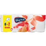 Big Soft Red toaletní papír bílý 200 útržků 3 vrstvý 10 kusů