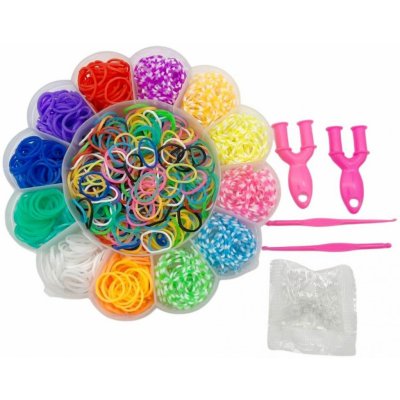 Alltoys Sada gumiček 900 ks na výrobu náramků Loom band květina – Zboží Dáma