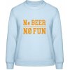 Dámská mikina s potiskem AWDis Sweat mikina Pivní design No Beer No Fun Nebeská modrá