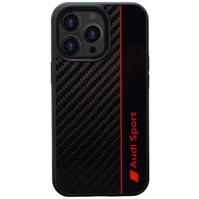 Pouzdro Audi Carbon Fiber Stripe iPhone 13 Pro Max černé