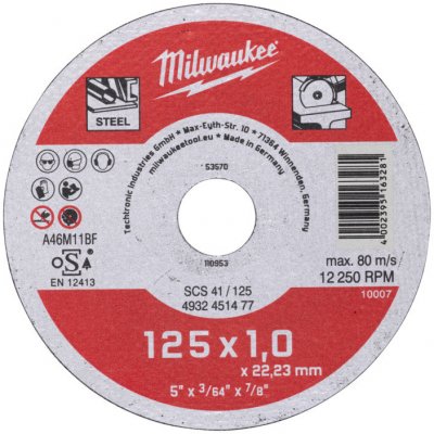 MILWAUKEE kotouč řezný na kov 125x1,0mm SCS41 4932451477 – Zboží Mobilmania