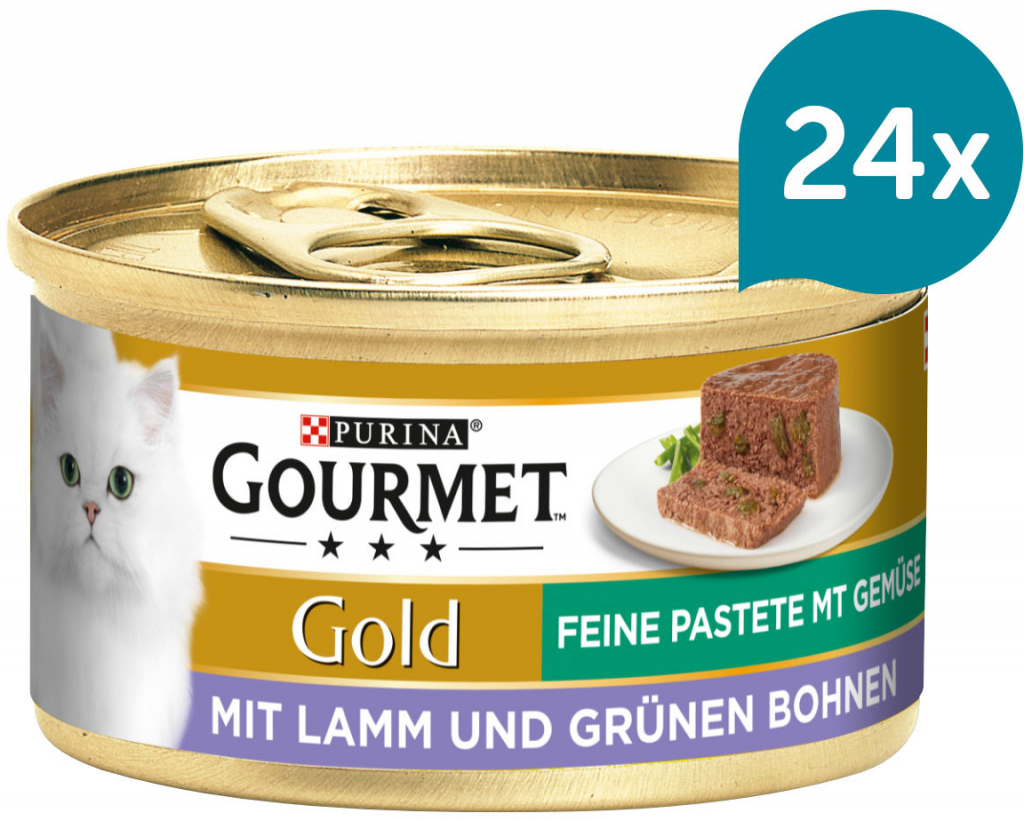 Gourmet Gold jemná s jehněčím masem a zelenými fazolkami 24 x 85 g