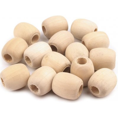 Stoklasa Dřevěné korálky nelakované oválek 18x20 mm Balení: 10 ks, Varianta: 1 přírodní 1 přírodní – Hledejceny.cz