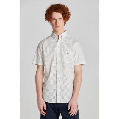 Gant košile reg micro print SS shirt bílá