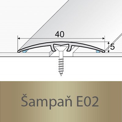 Profil Team Přechodový profil stříbro E01 0,93 m 40mm