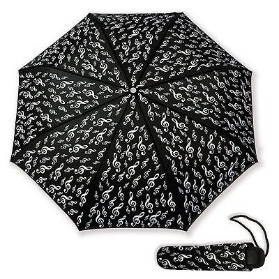 Deštník s houslovými klíči skládací černý