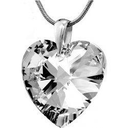 Swarovski Stříbrný náhrdelník bílé srdce 32071.1 Crystal