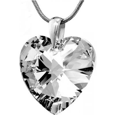 Swarovski Stříbrný náhrdelník bílé srdce 32071.1 Crystal – Zboží Mobilmania