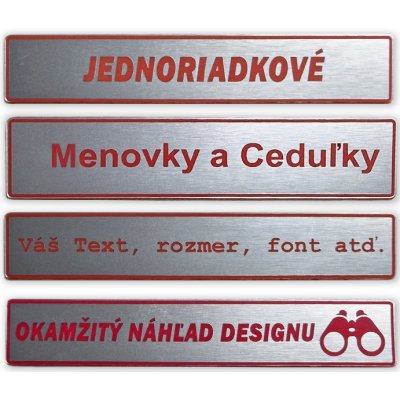 Jmenovky - cedulky na dveře - jeden řádek - červený text – Hledejceny.cz