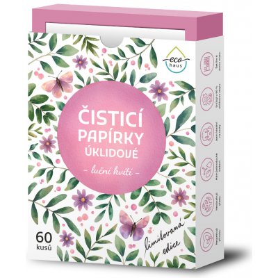 EcoHaus Čistící papírky (na koberec, čalounění, autosedačku i čištění) 60 ks luční kvítí – Zboží Dáma