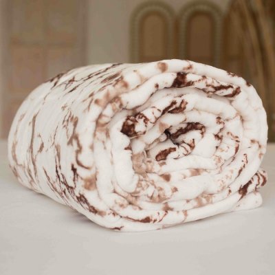 Jerry Fabrics Mikroplyš deka s beránkem Mramor hnědý 150x200 – Zboží Mobilmania