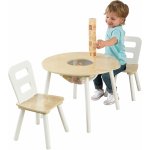 KidKraft Dřevěný set stůl s 2 židle přírodní a bílá – Zboží Dáma