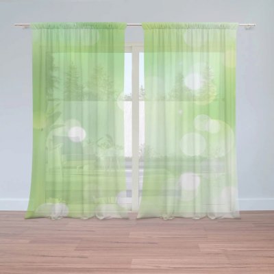 Záclony Zelená abstrakce 2: 2 ks - 150x250 cm - Sablio – Hledejceny.cz