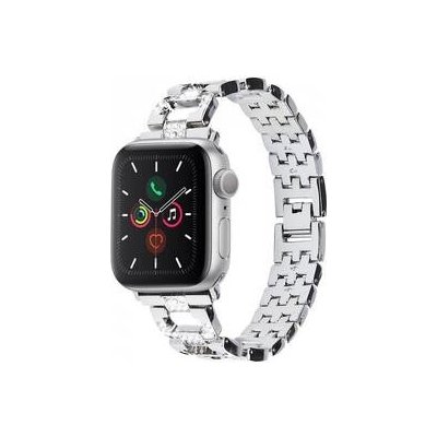 WG chain, kovový, na Apple Watch 38/40/41mm + adapter stříbrný 10657 – Zboží Mobilmania