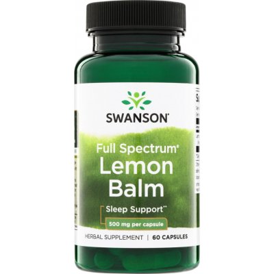 Swanson Meduňka Lékařská Lemon Balm 500 mg 60 kapslí – Hledejceny.cz
