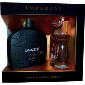 Ron Barceló Imperial Onyx 38% 0,7 l (dárkové balení 2 sklenice)