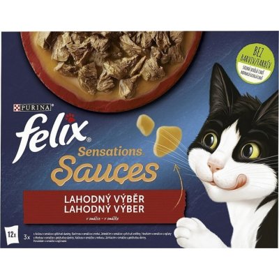 Felix Sensations pro kočky hovězí jehněčí krůta kachna 12 x 85 g