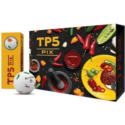 TaylorMade TP5 Pix s potiskem motivy HotShot 3 x 3 ks – Sleviste.cz