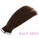 Vlasové PU pásky HALF poloviční tape in na prodlužování vlasů 50cm 02 tmavě hnědá – Zboží Dáma