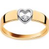 Prsteny iZlato Forever Zlatý prsten s diamantovým srdíčkem BSBR009