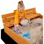 Baby Mix dřevěné pískoviště s poklopem a lavičkami 120x120 cm – Zboží Dáma