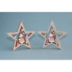 BREITNER Dekorace závěsná Hvězda dřevěná Santa Claus 15 cm – Hledejceny.cz