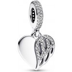 Pandora Něžný stříbrný přívěsek Srdce s andělským křídlem Moments 792646C01 – Zboží Mobilmania