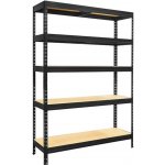 Kovona Regál Praktik 1800 x 1200 x 450 mm 5 polic černá – Sleviste.cz