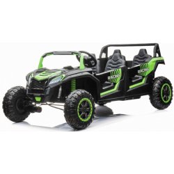 Mamido elektrické autíčko Buggy UTV čtyřmístné 24V nafukovací kola zelená