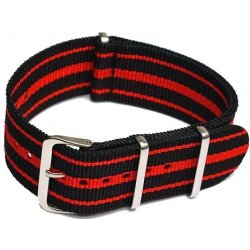 NATO Strap Černá / červená NTS031 šíře