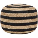 VidaXL Ručně vyrobený sedací puf černý 45 x 30 cm juta – Zboží Dáma